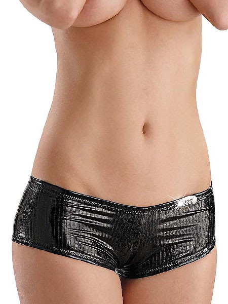 Eros Veneziani Nicola: Wetlook-Panty, schwarz (M/L)