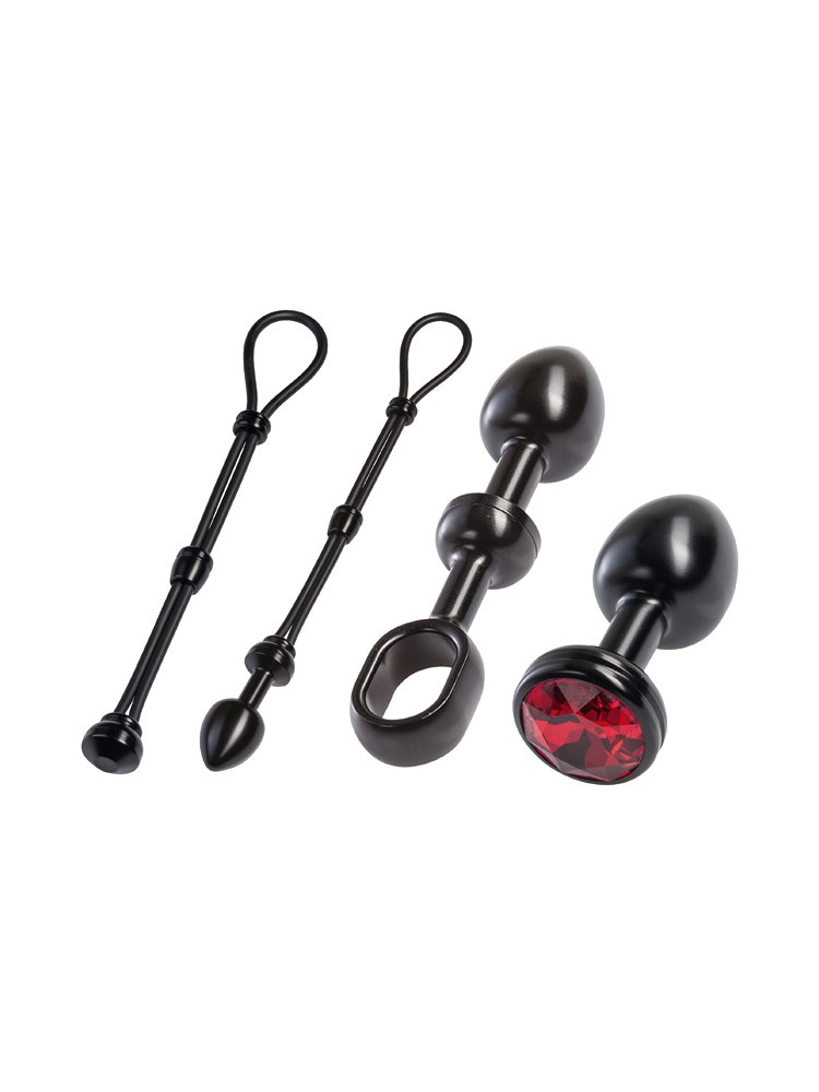 Malesation Alu Cock-Grip Set klein, schwarz/rot