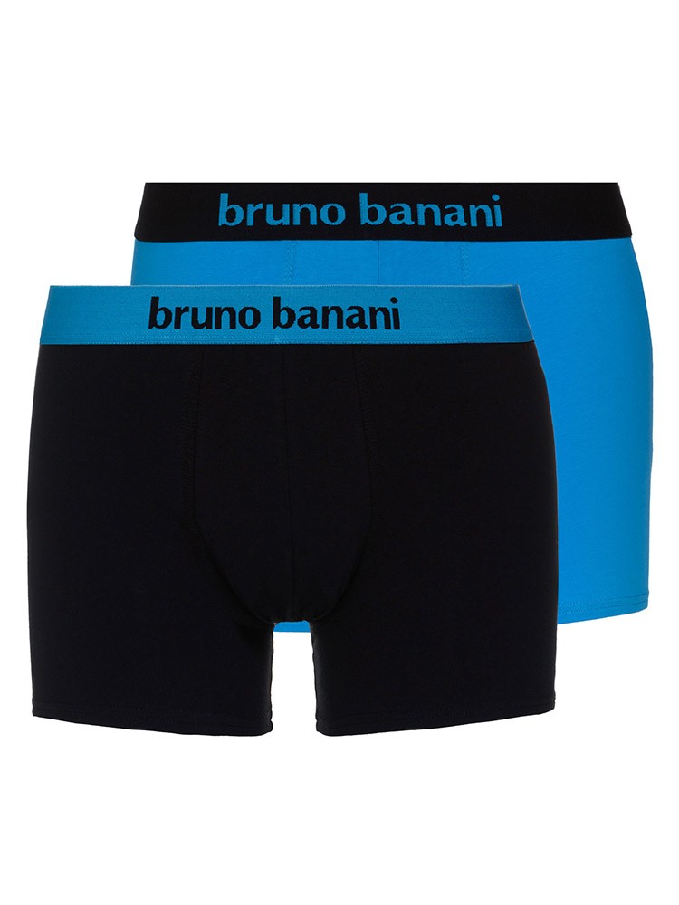 Bruno Banani Flowing: Short 2er Pack, aqua/schwarz (M)