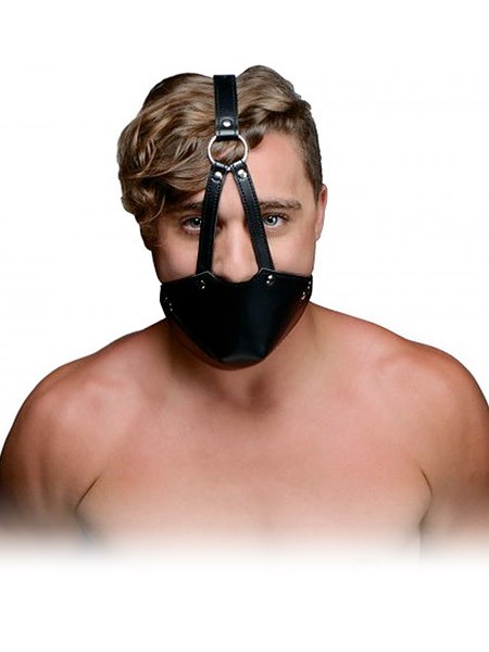 Strict Mouth Harness with Ball Gag: Maulkorb mit Knebel, schwarz