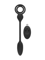 Rebel Cock & Ball Ring with RC Buttplug: Penis-/Hodenring mit Vibroplug, schwarz