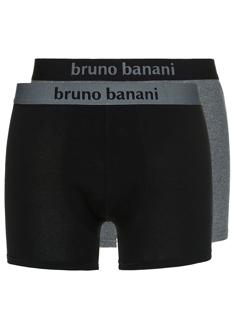 Bruno Banani Flowing: Short 2er Pack, schwarz/grau (XXL)