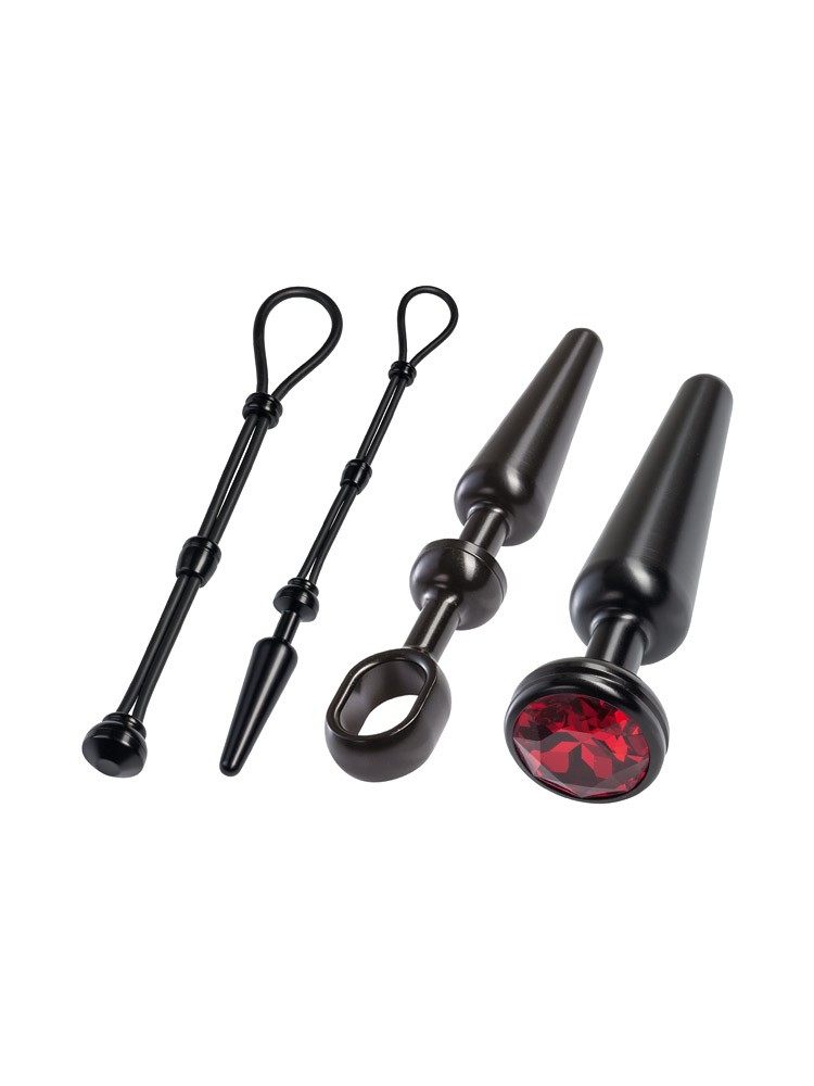 Malesation Alu Cock-Grip Set mittel, schwarz/rot