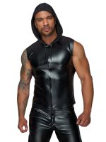 Noir Handmade: Wetlook-Kapuzenshirt H062, schwarz