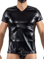 Look Me Black Desire: V-Neck-Shirt, schwarz